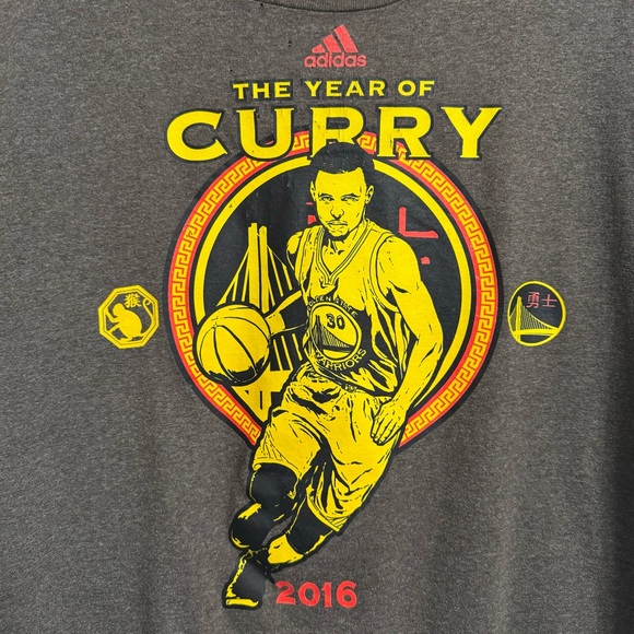 Adidas 2016 Golden State Warriors VTG Shirt XL Steph Curry Chinese New Years